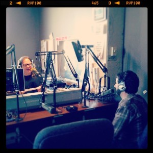 Mark Manning talks with Joel Nanos of Element Recording (Photo by Vi Tran)